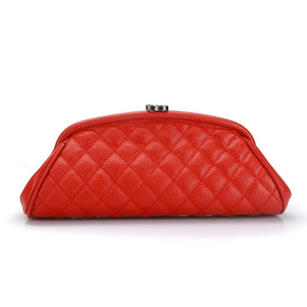 Fake Chanel Caviar Leather Mini Clutch Bags A35487 Red On Sale